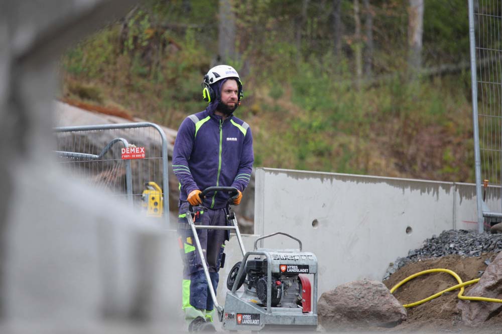 Markarbete på en byggarbetsplats