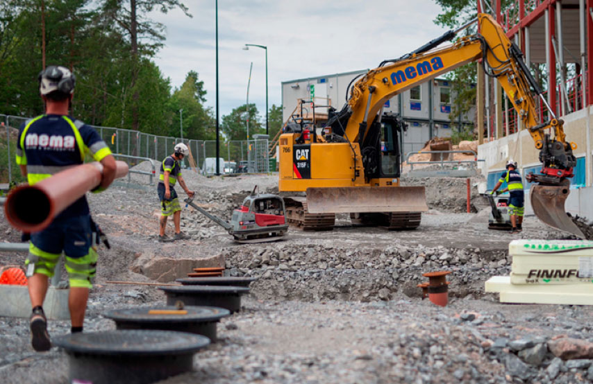Väsansjöskolan under uppbyggnad
